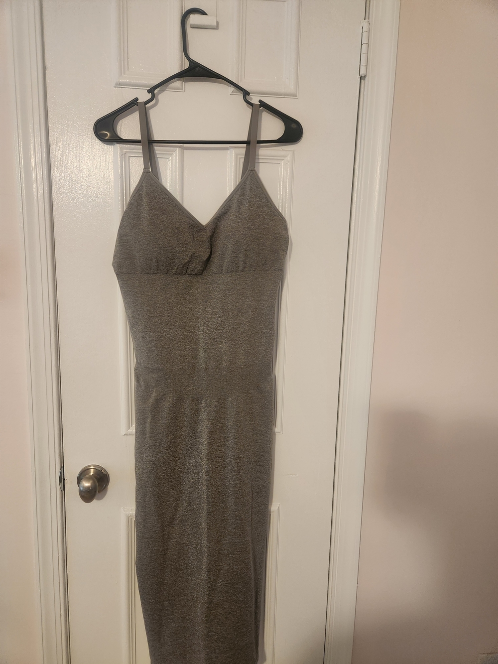 Gray Spaghetti-Strap Bodycon Dress